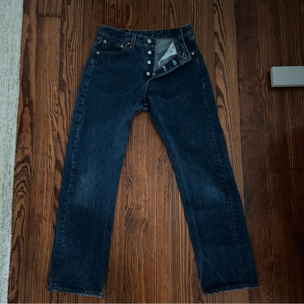 Vintage 90s Levis 501 Blue Button fly Denim Made in USA Jeans Actual 27x28